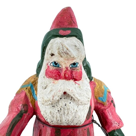 House Of Hatten 1987 Enchanted Forest Hand-Painted Santa Figurine Bells Star - Picture 2 of 11
